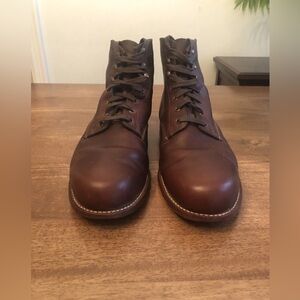Wolverine Men's Brown Leather Lace-Up Work Boots Size 12 EEE